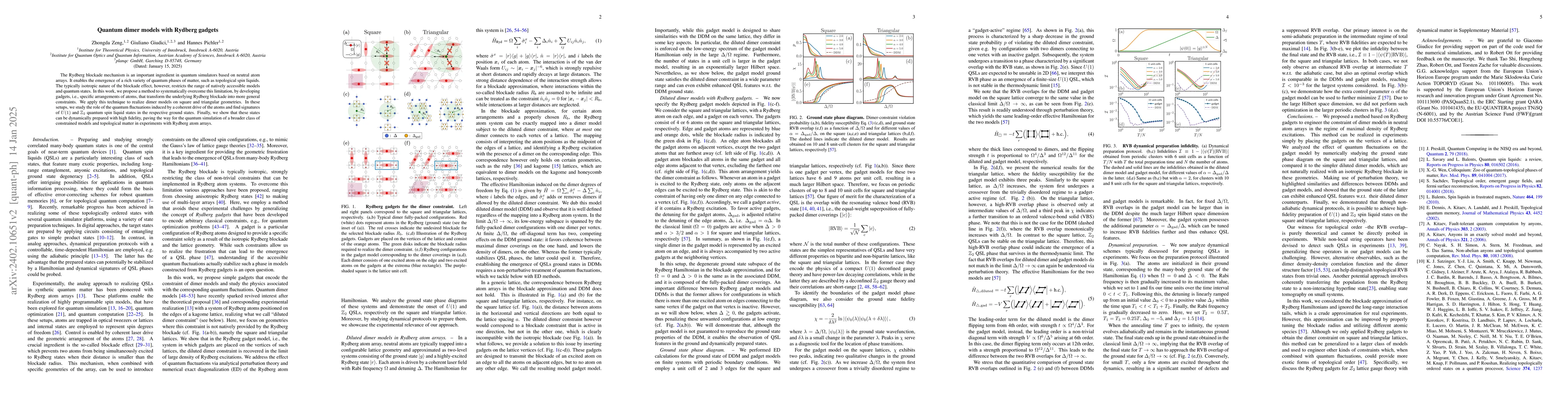 Thumbnail for Quantum dimer models with Rydberg gadgets
