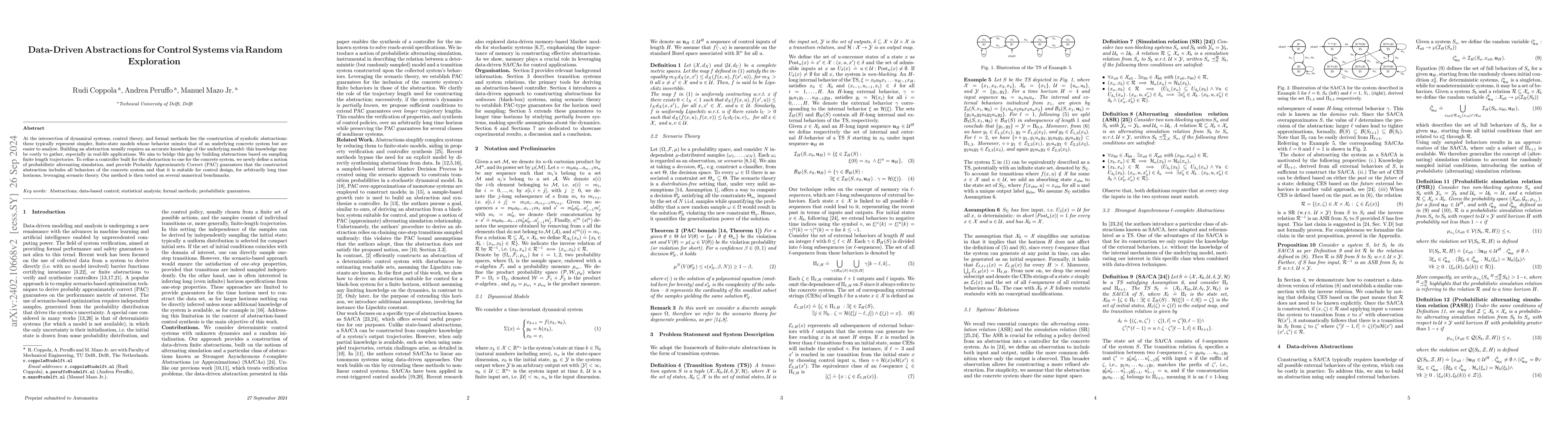 Thumbnail for Data-Driven Abstractions for Control Systems