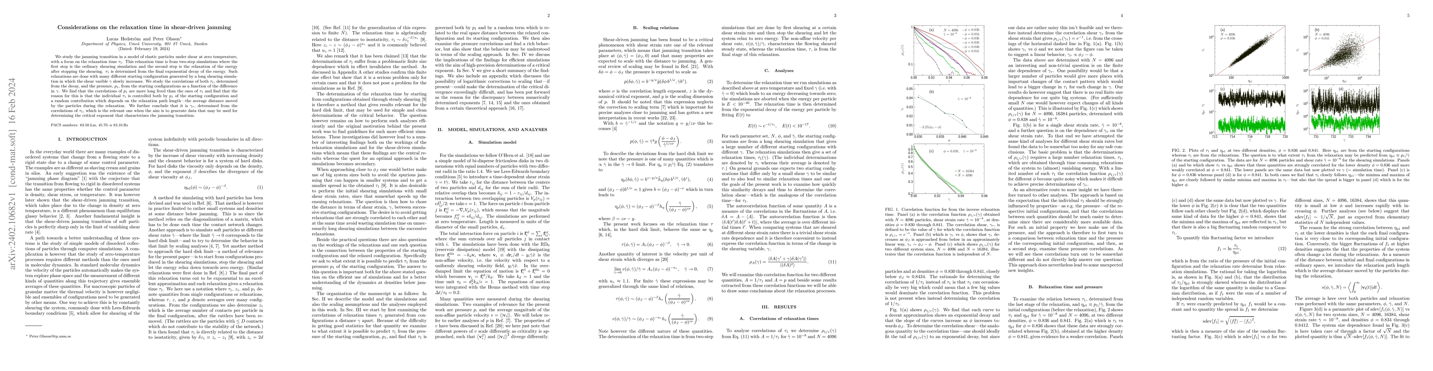 Thumbnail for Considerations on the relaxation time in shear-driven jamming