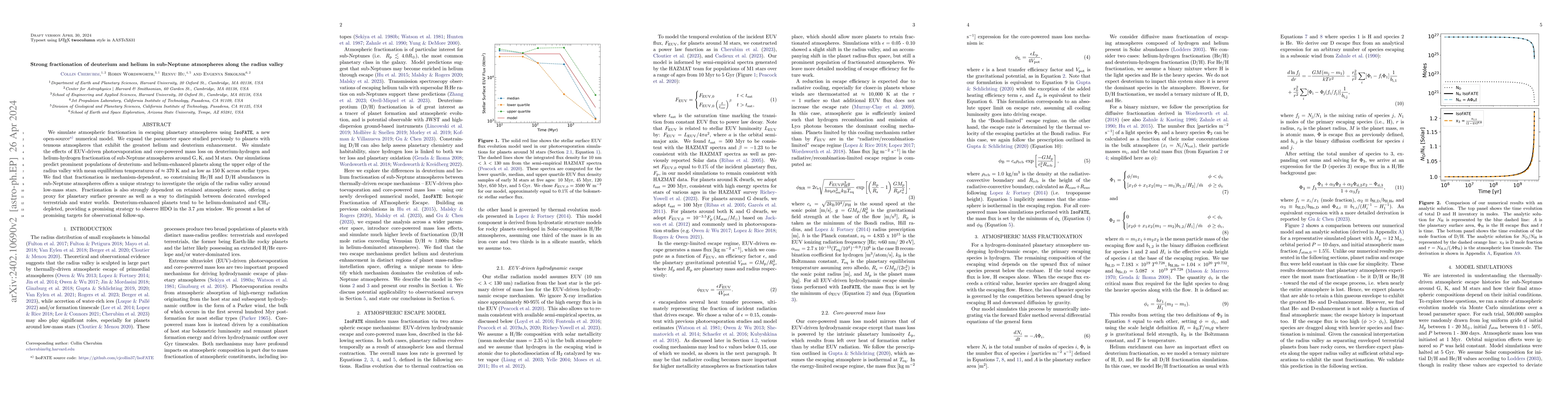 Thumbnail for Strong fractionation of deuterium and helium in sub-Neptune atmospheres
  along the radius valley