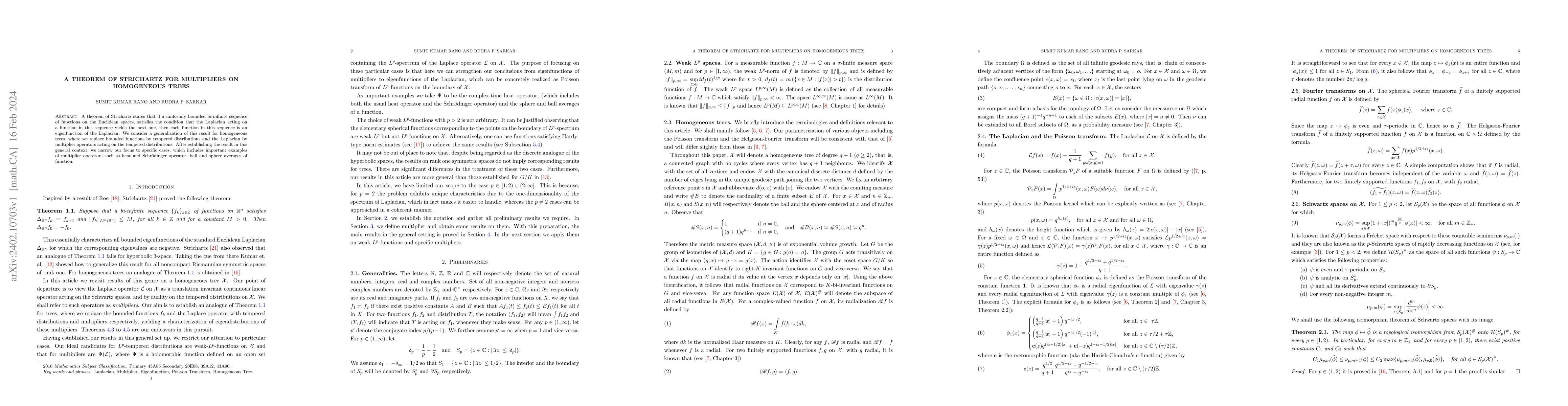 Thumbnail for A theorem of Strichartz for multipliers on homogeneous trees