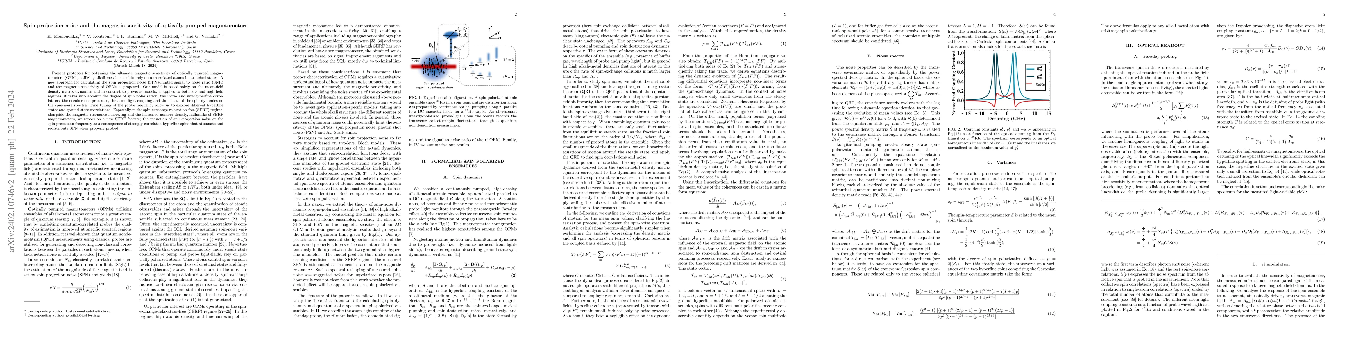 Thumbnail for Spin projection noise and the magnetic sensitivity of optically pumped
  magnetometers