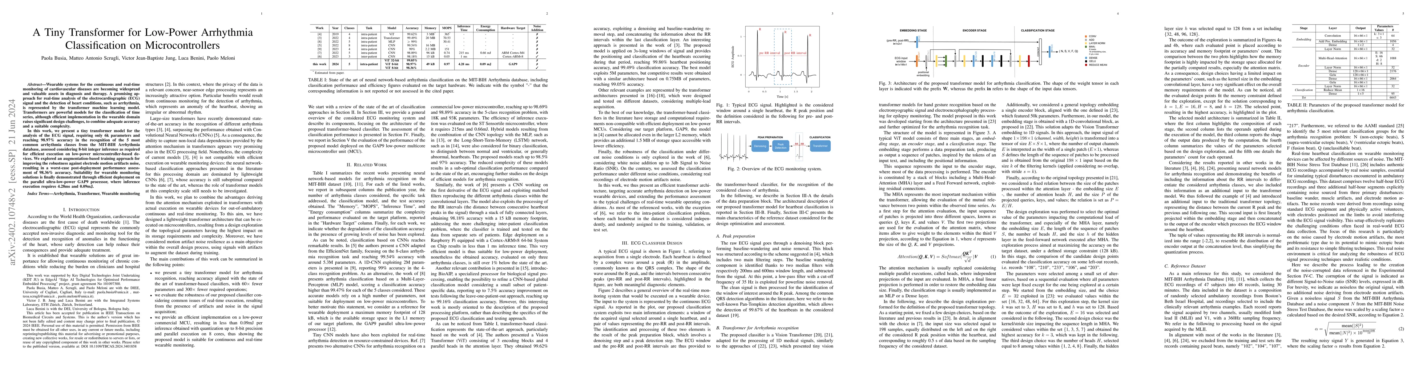 Thumbnail for A Tiny Transformer for Low-Power Arrhythmia Classification on
  Microcontrollers