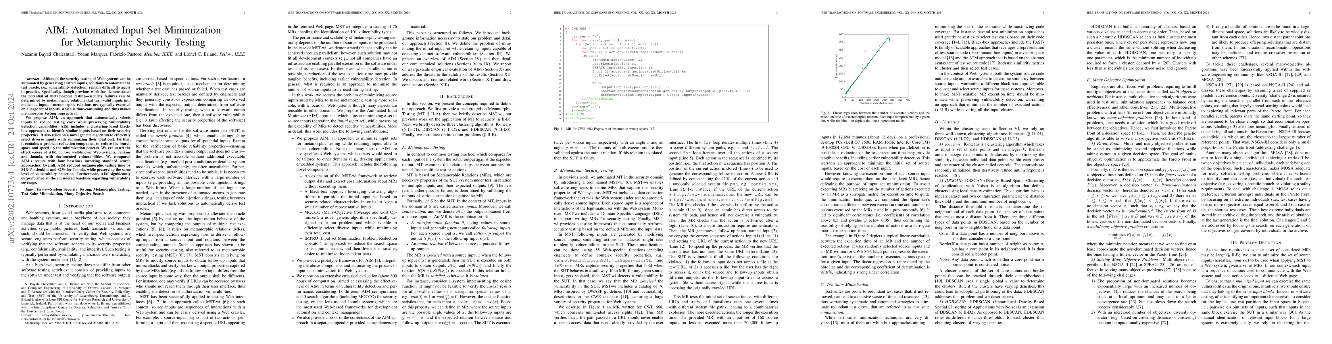 Thumbnail for AIM: Automated Input Set Minimization for Metamorphic Security Testing