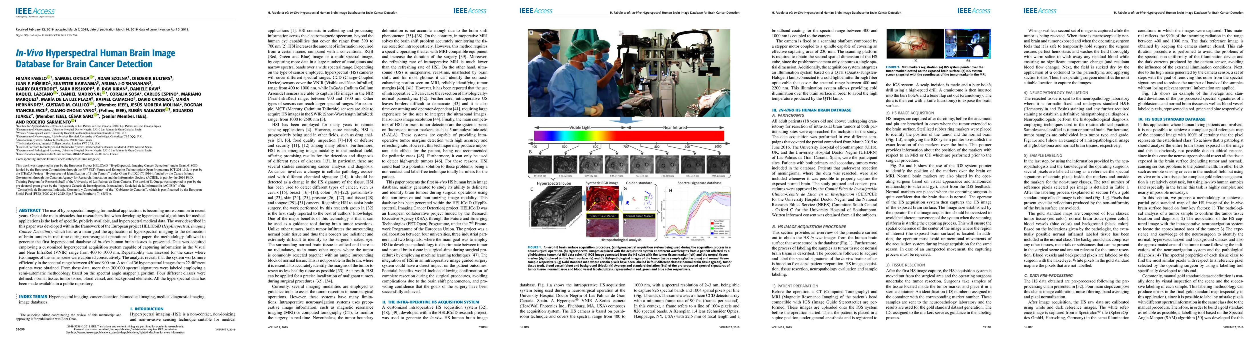 Thumbnail for In-Vivo Hyperspectral Human Brain Image Database for Brain Cancer
  Detection