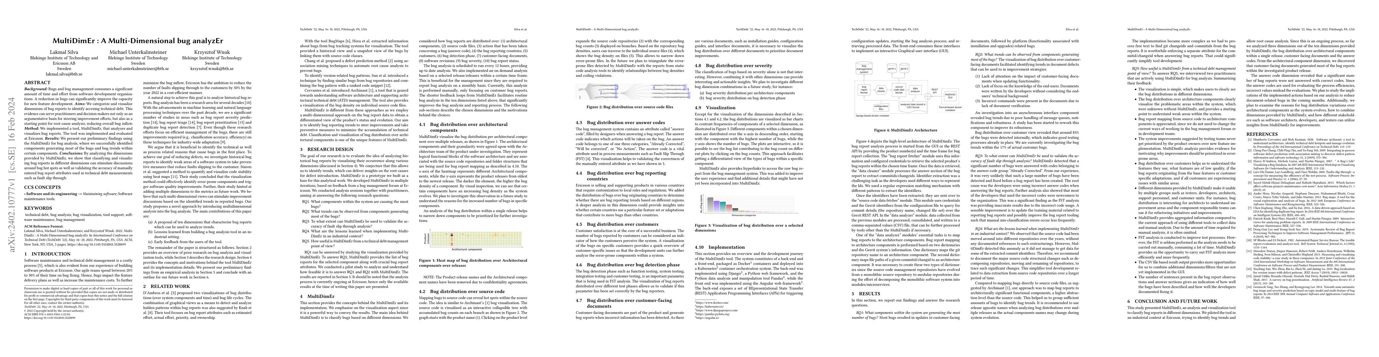 Thumbnail for MultiDimEr: a multi-dimensional bug analyzEr