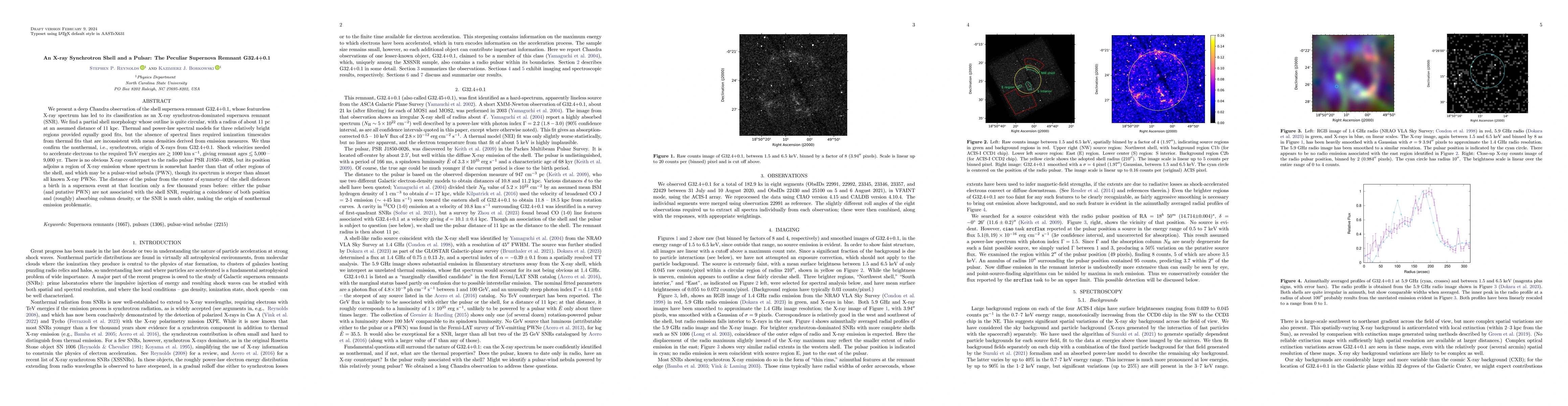 Thumbnail for An X-ray Synchrotron Shell and a Pulsar: The Peculiar Supernova Remnant
  G32.4+0.1