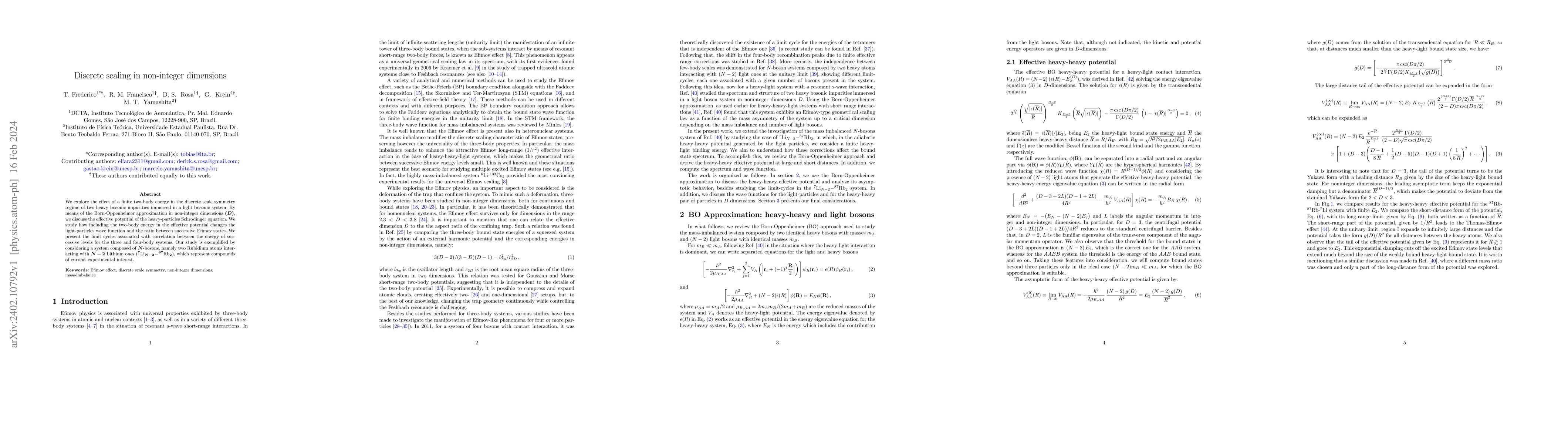 Thumbnail for Discrete scaling in non-integer dimensions