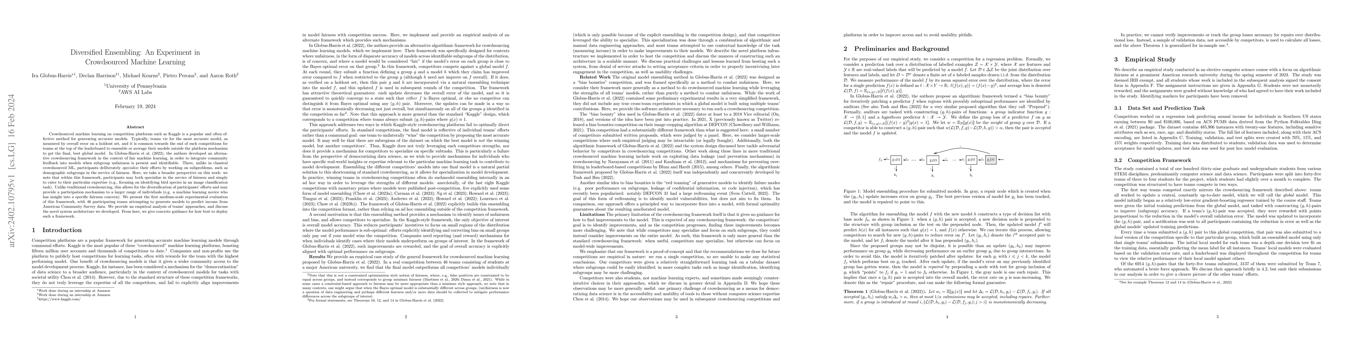 Thumbnail for Diversified Ensembling: An Experiment in Crowdsourced Machine Learning