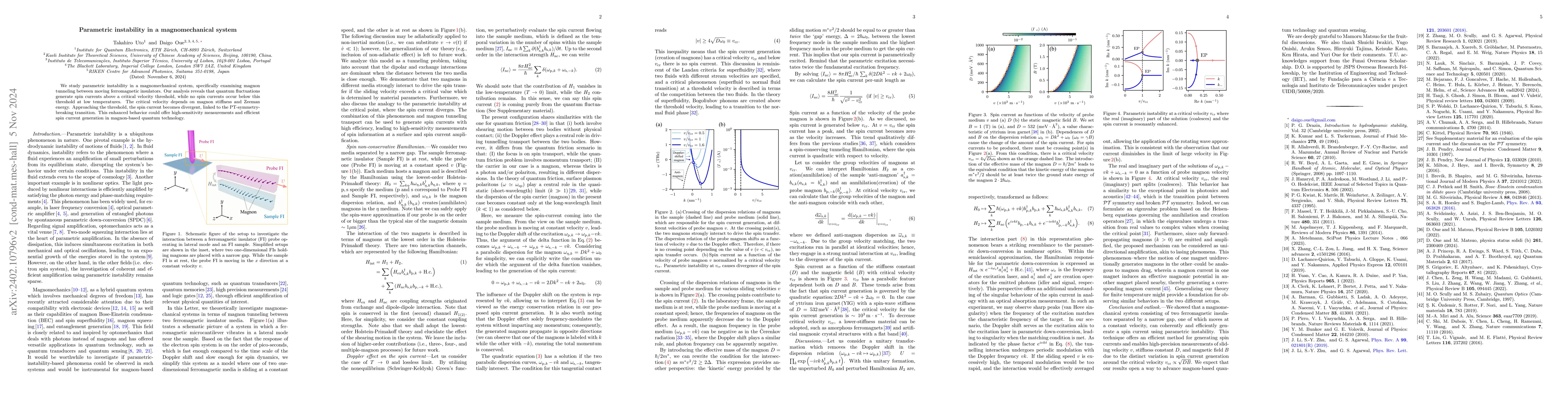 Thumbnail for Parametric instability in a magnomechanical system