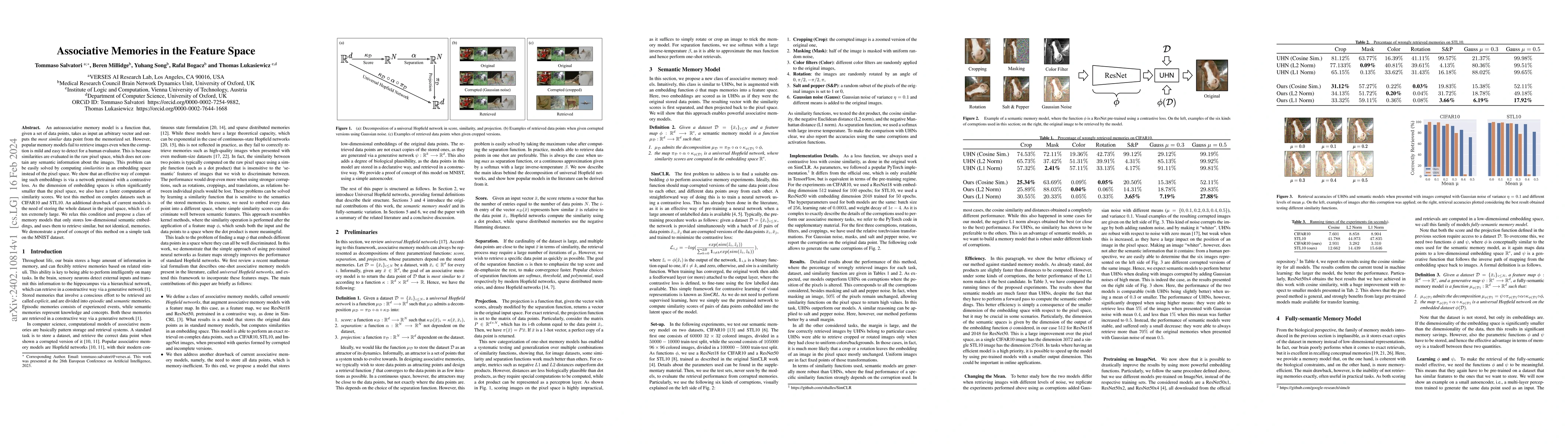 Thumbnail for Associative Memories in the Feature Space