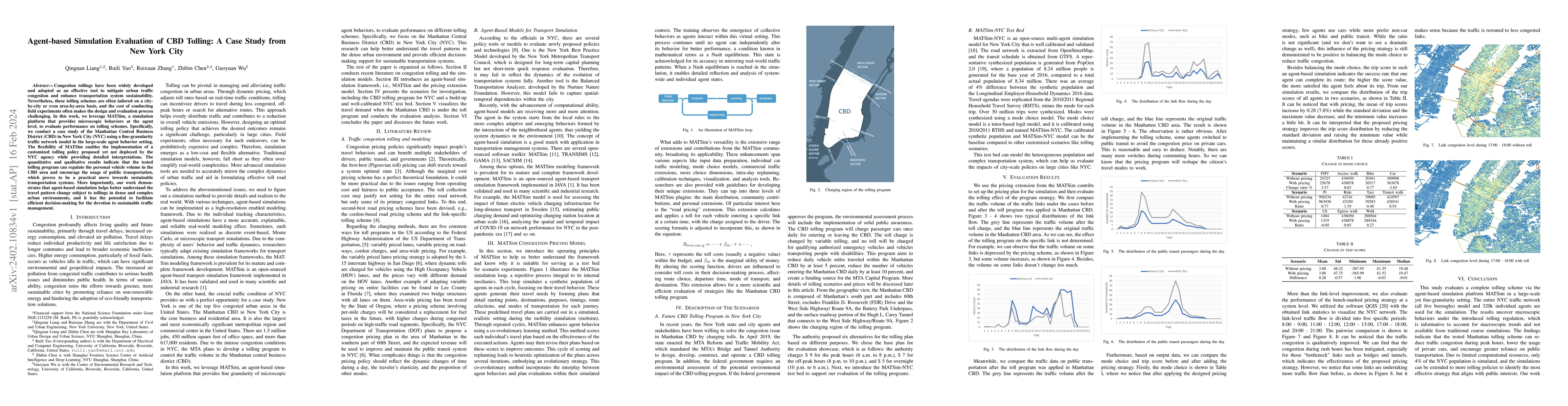 Thumbnail for Agent-based Simulation Evaluation of CBD Tolling: A Case Study from New
  York City
