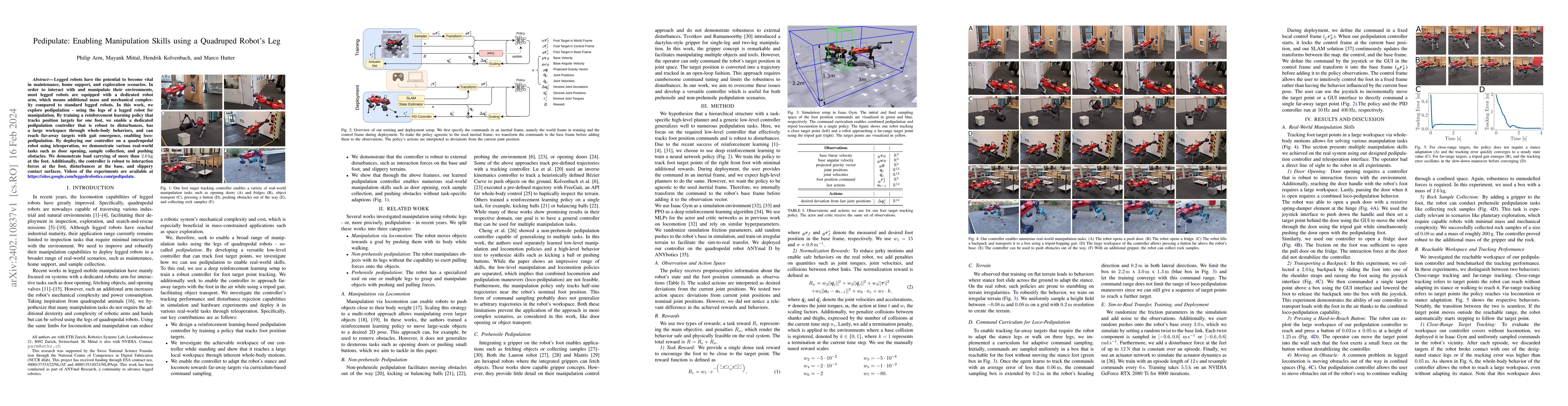 Thumbnail for Pedipulate: Enabling Manipulation Skills using a Quadruped Robot's Leg
