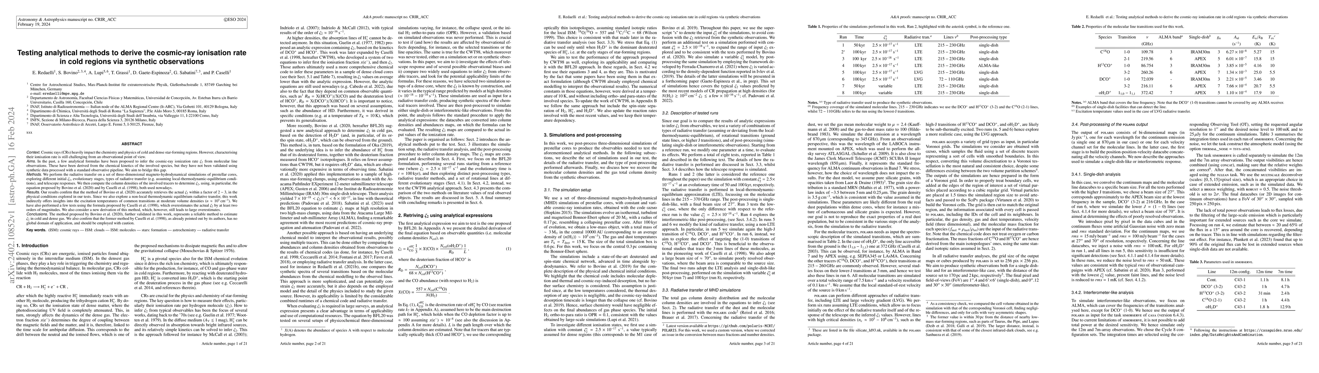 Thumbnail for Testing analytical methods to derive the cosmic-ray ionisation rate in
  cold regions via synthetic observations
