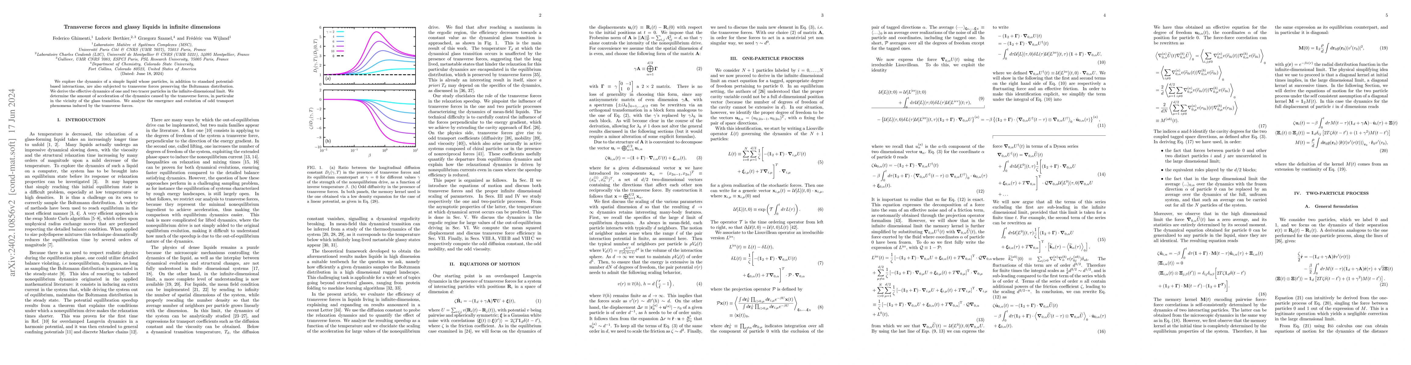 Thumbnail for Transverse forces and glassy liquids in infinite dimensions