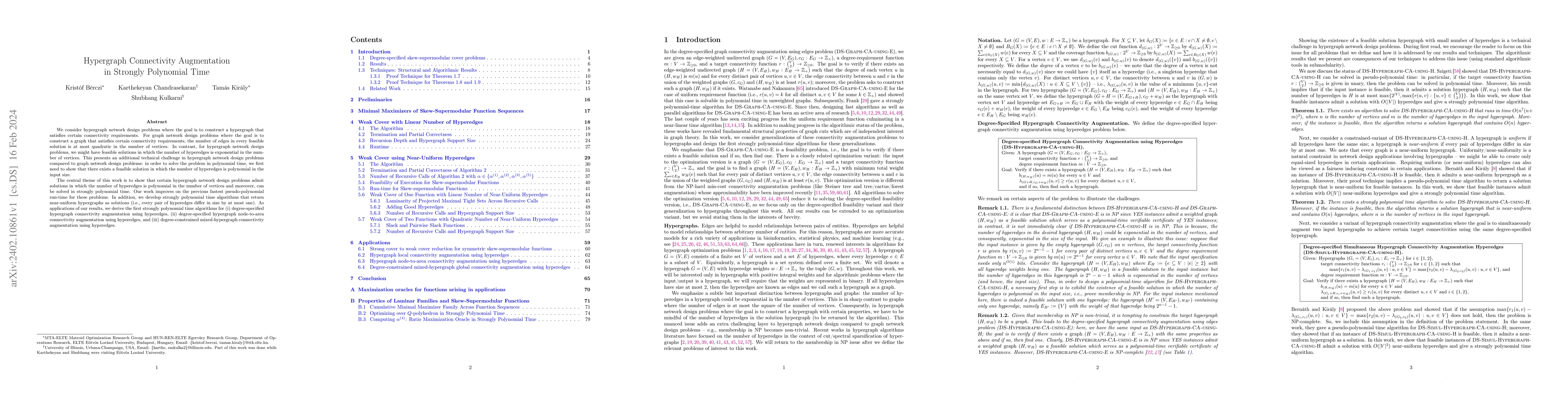Thumbnail for Hypergraph Connectivity Augmentation in Strongly Polynomial Time