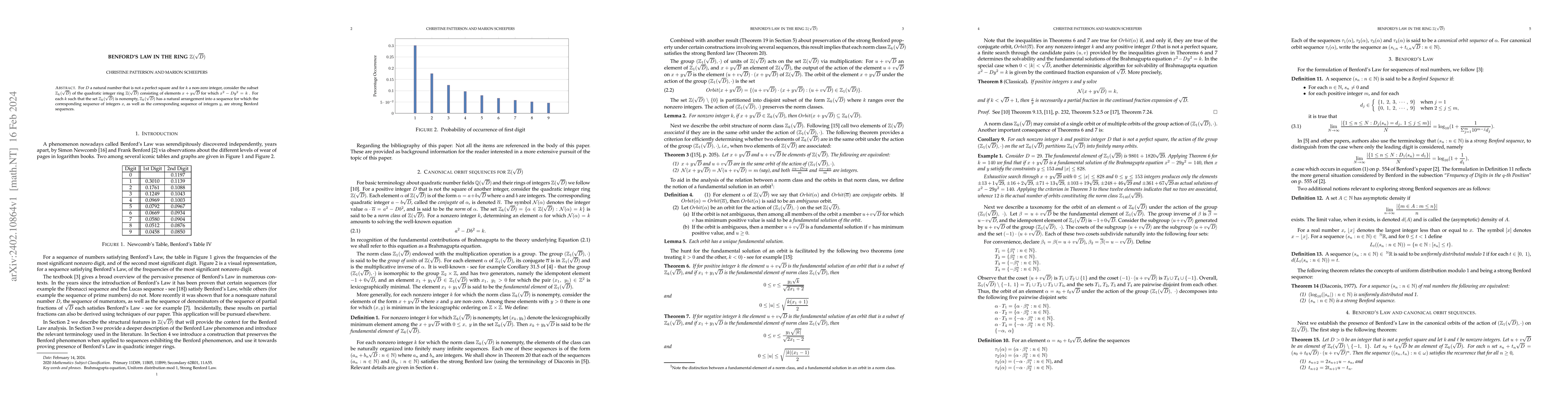 Thumbnail for Benford's Law in the ring $\mathbb{Z}(\sqrt{D})$