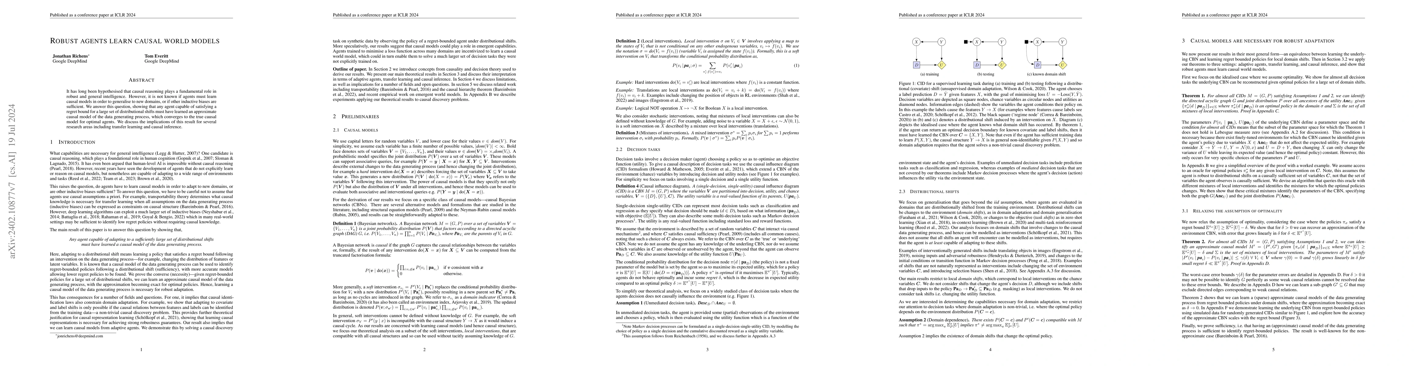 Thumbnail for Robust agents learn causal world models