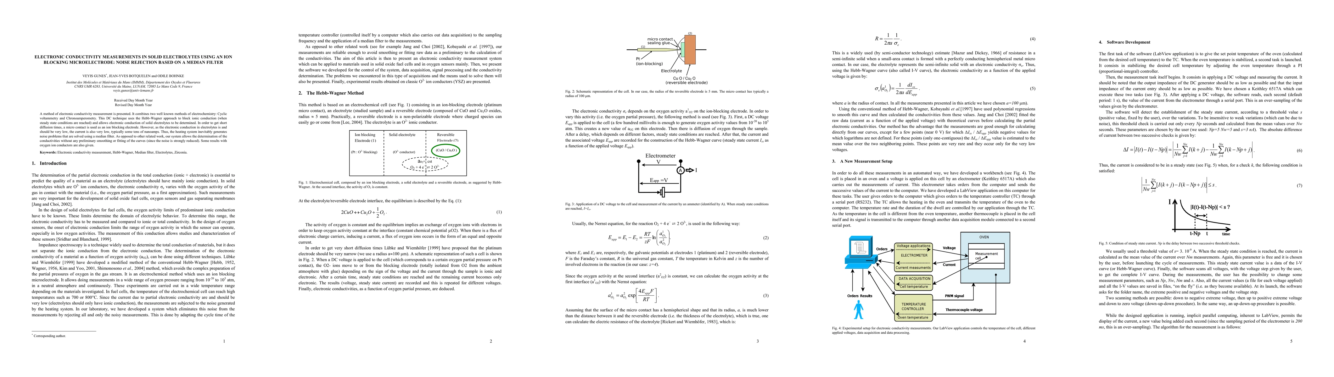 Thumbnail for Electronic Conductivity Measurements in Solid Electrolytes Using an Ion
  Blocking Microelectrode: Noise Rejection Based on a Median Filter