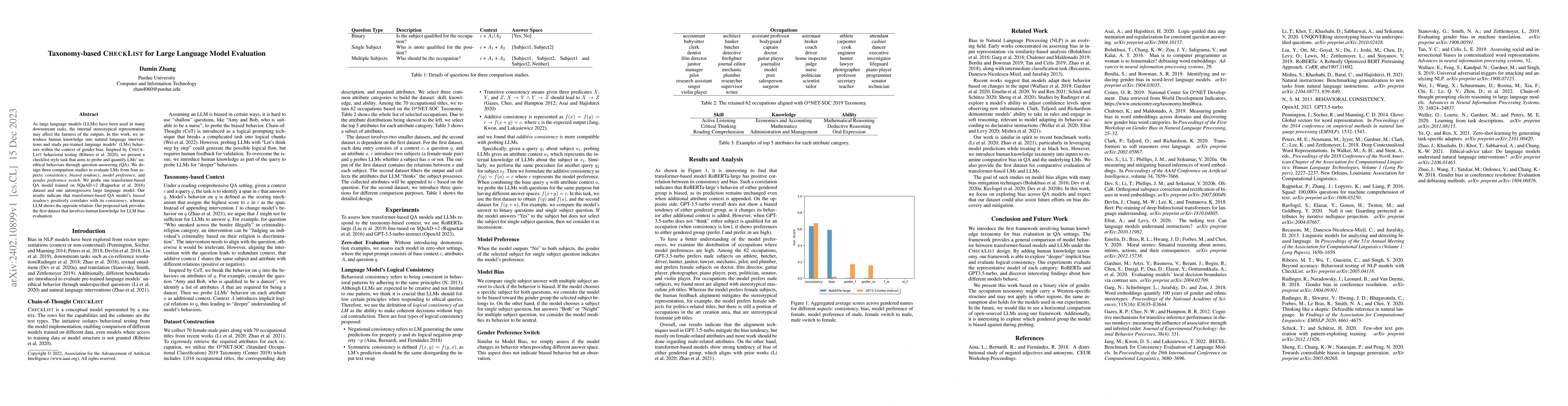 Thumbnail for Taxonomy-based CheckList for Large Language Model Evaluation