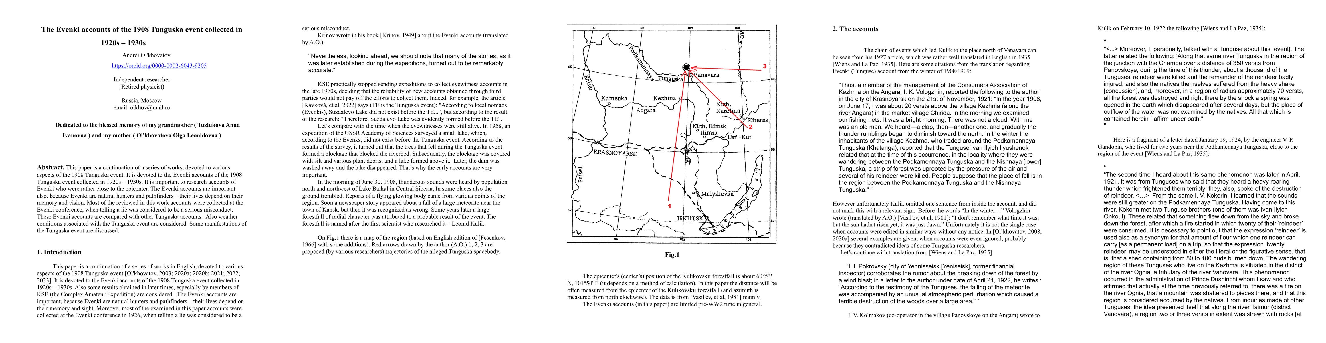 Thumbnail for The Evenki accounts of the 1908 Tunguska event collected in 1920s-1930s