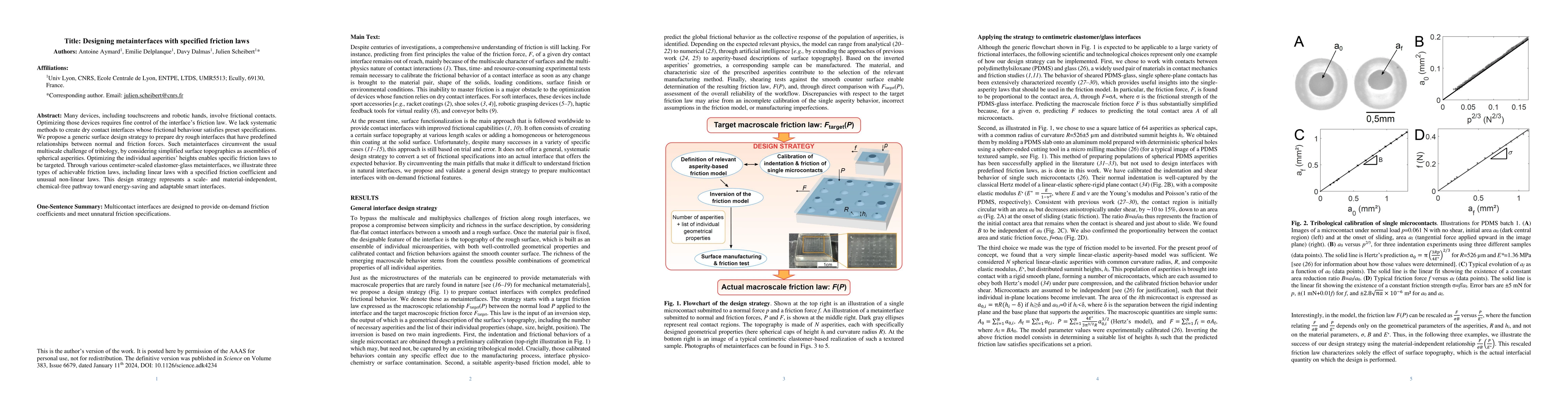 Thumbnail for Designing metainterfaces with specified friction laws