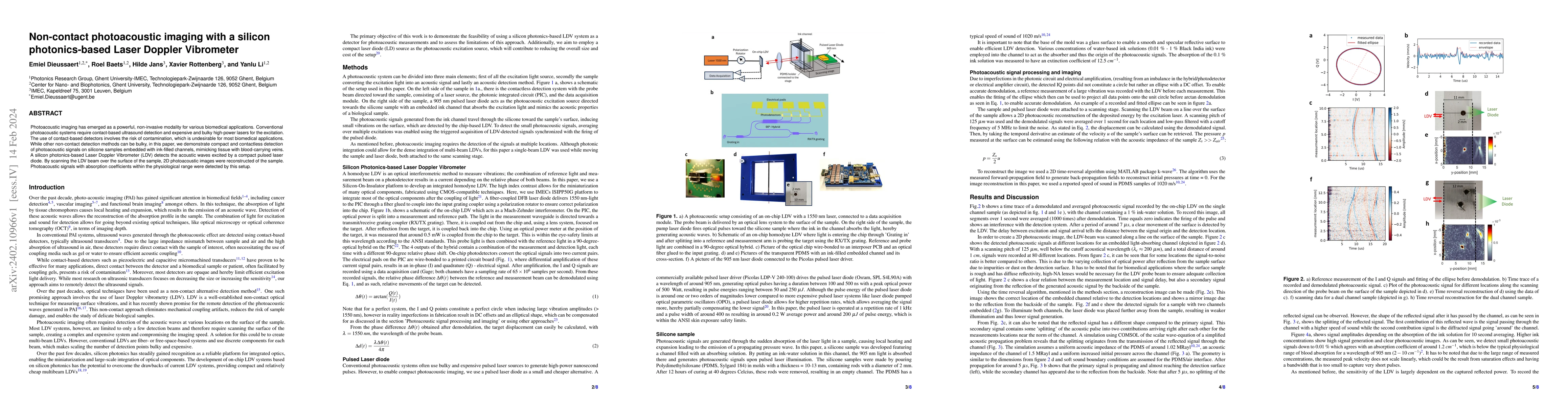 Thumbnail for Non-contact photoacoustic imaging with a silicon photonics-based Laser
  Doppler Vibrometer