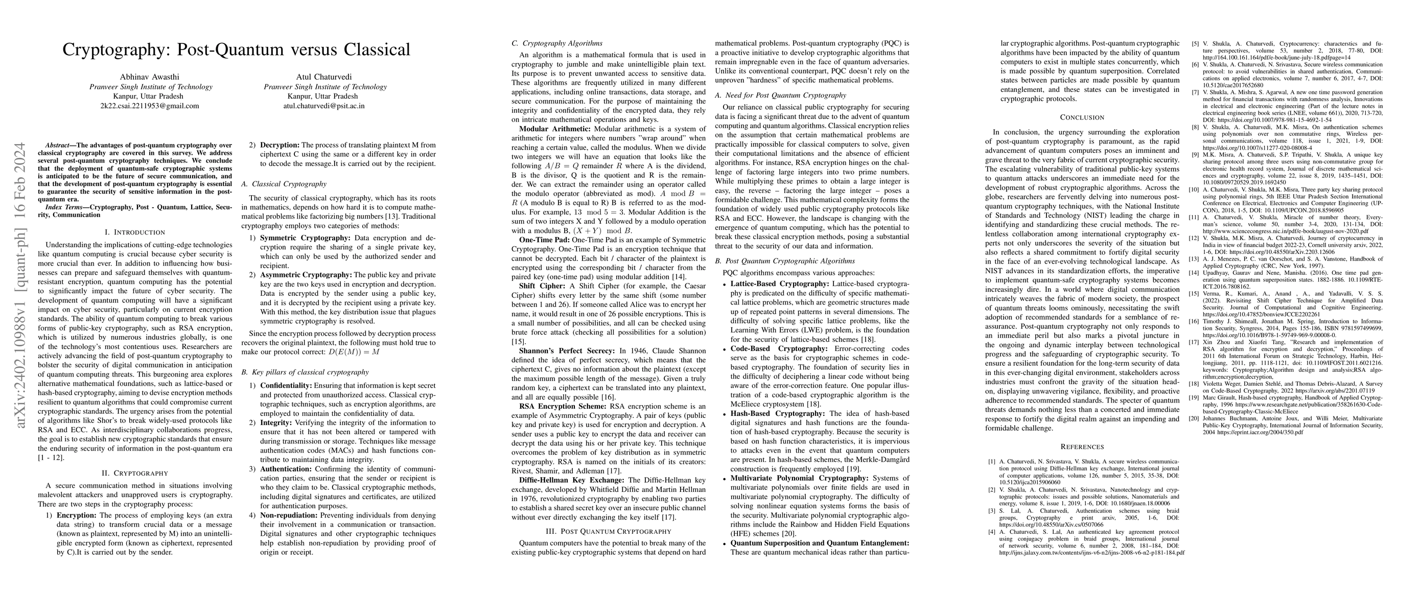 Thumbnail for Cryptography: Classical versus Post-Quantum