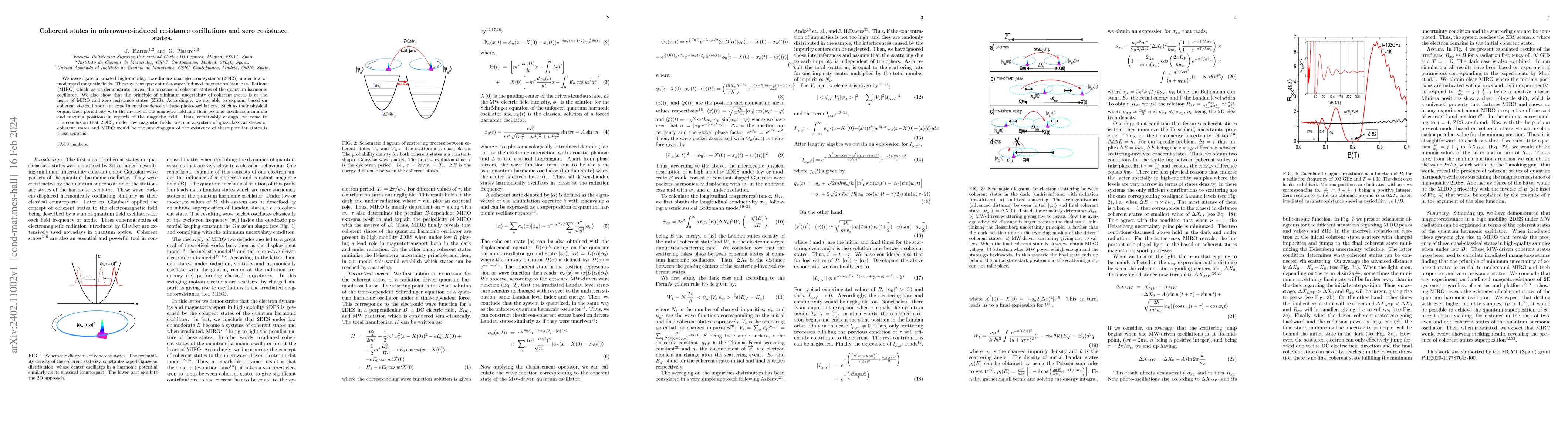 Thumbnail for Coherent states in microwave-induced resistance oscillations and zero
  resistance states