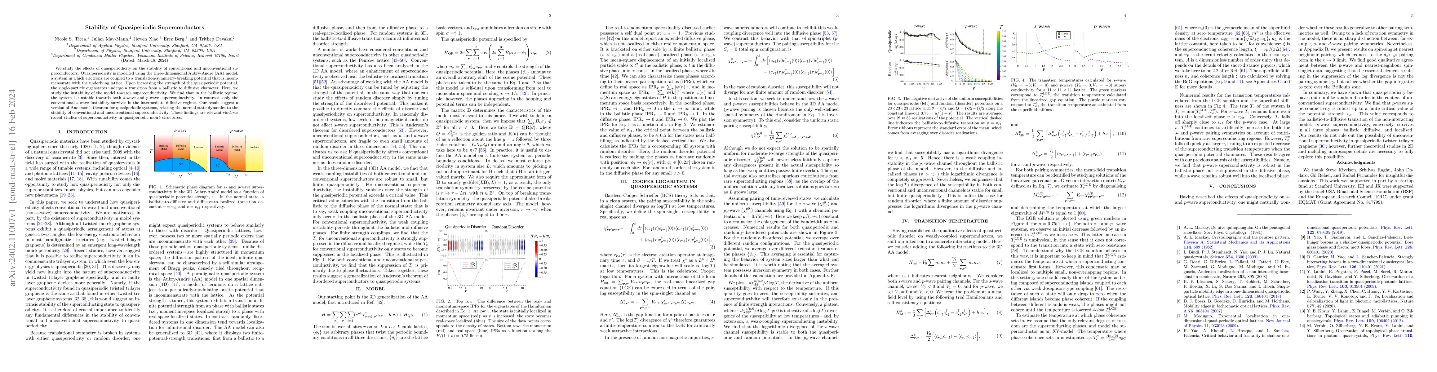 Thumbnail for Stability of quasiperiodic superconductors