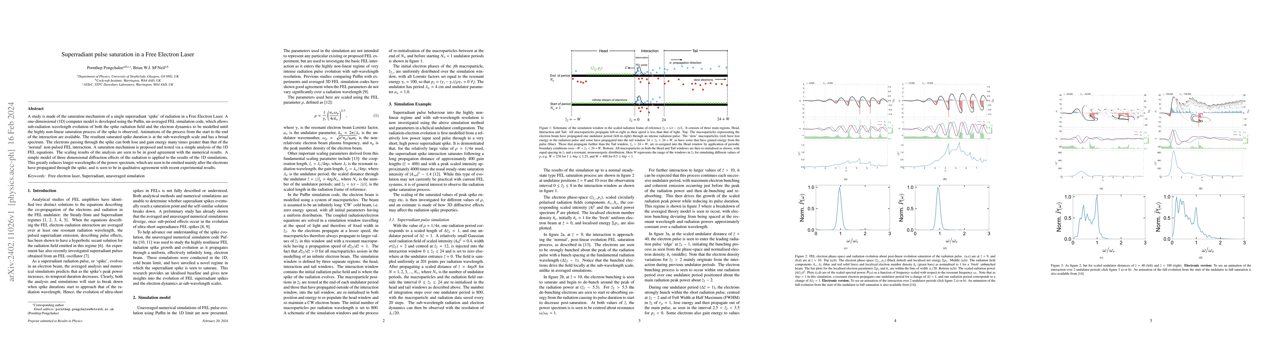 Thumbnail for Superradiant pulse saturation in a Free Electron Laser