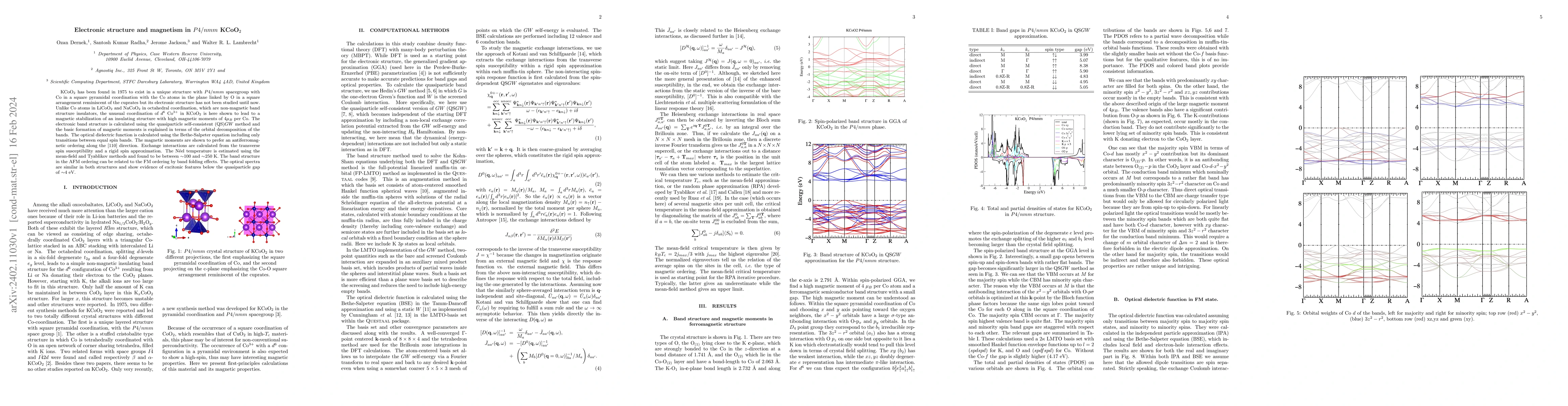 Thumbnail for Electronic structure and magnetism in P4/nmm KCoO2