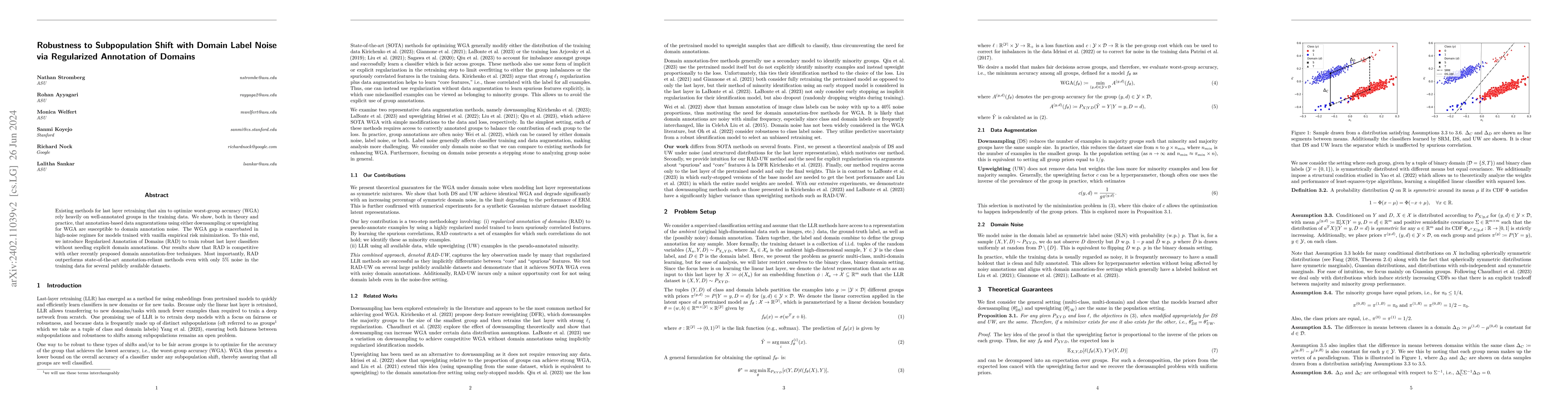 Thumbnail for Robustness to Subpopulation Shift with Domain Label Noise via
  Regularized Annotation of Domains