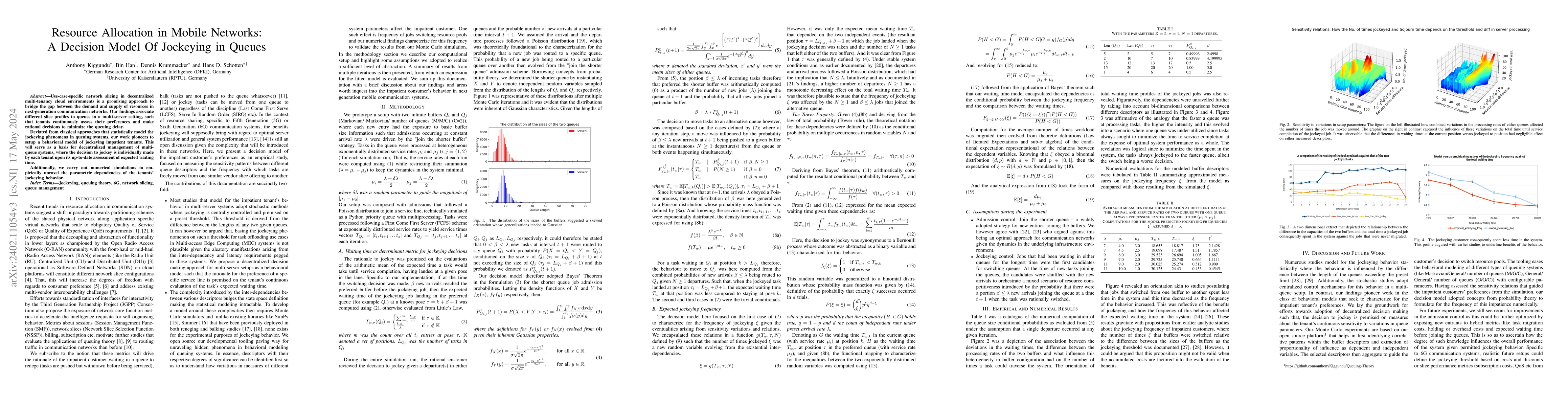Thumbnail for Resource Allocation in Mobile Networks: A Decision Model Of Jockeying in
  Queues
