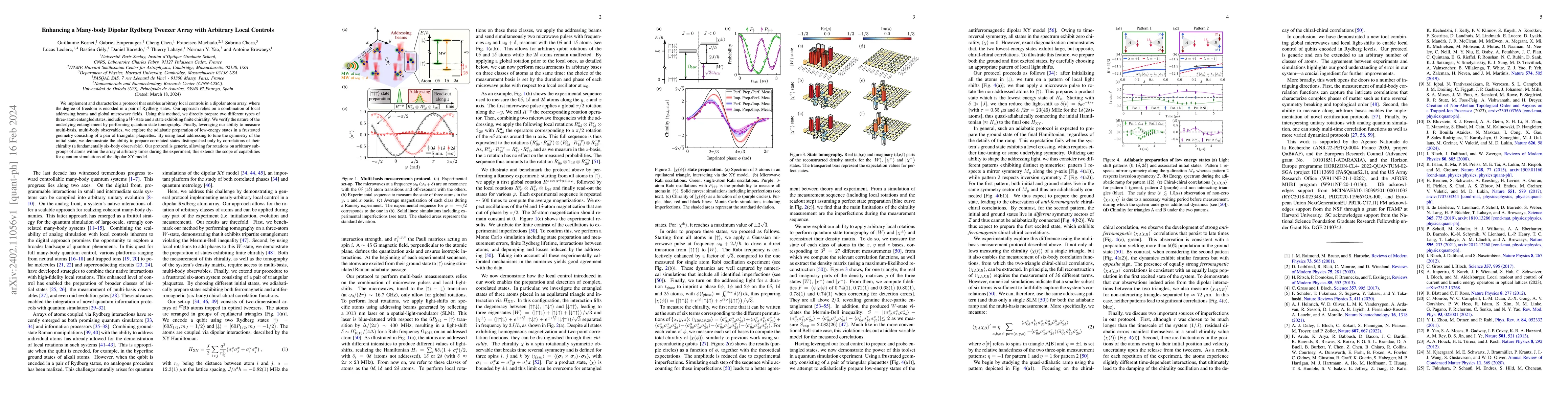 Thumbnail for Enhancing a Many-body Dipolar Rydberg Tweezer Array with Arbitrary Local
  Controls
