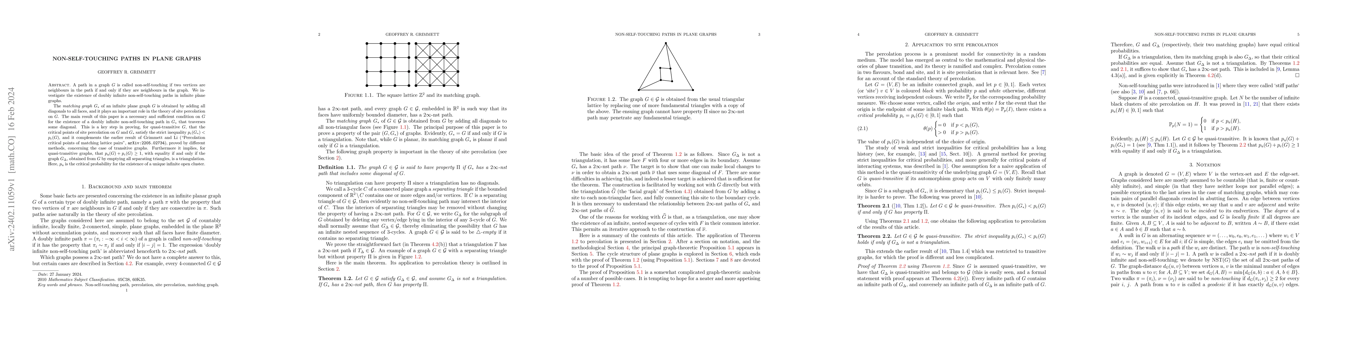 Thumbnail for Non-self-touching paths in plane graphs