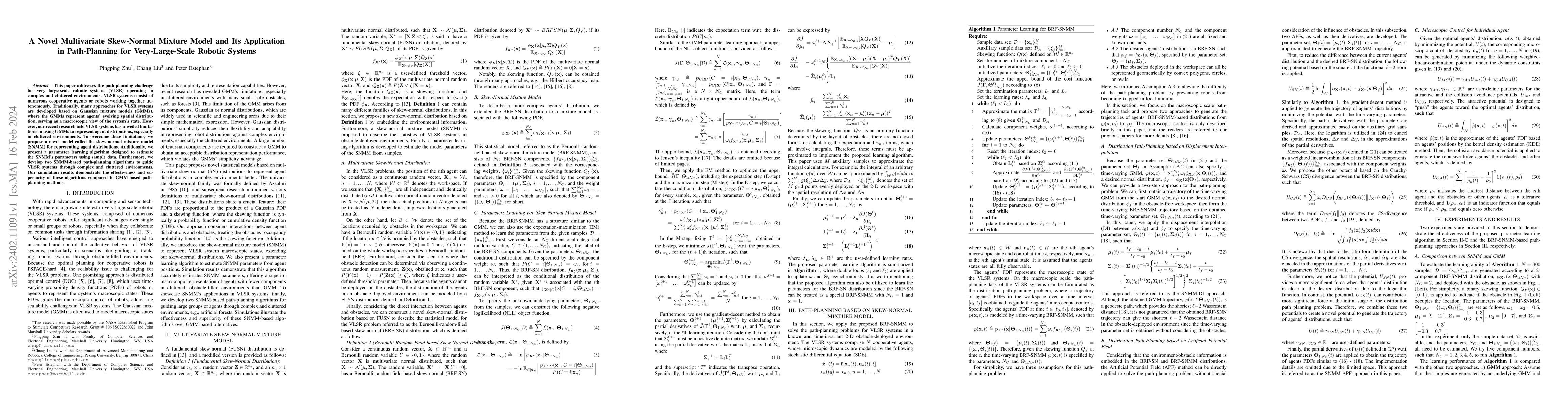 Thumbnail for A Novel Multivariate Skew-Normal Mixture Model and Its Application in
  Path-Planning for Very-Large-Scale Robotic Systems