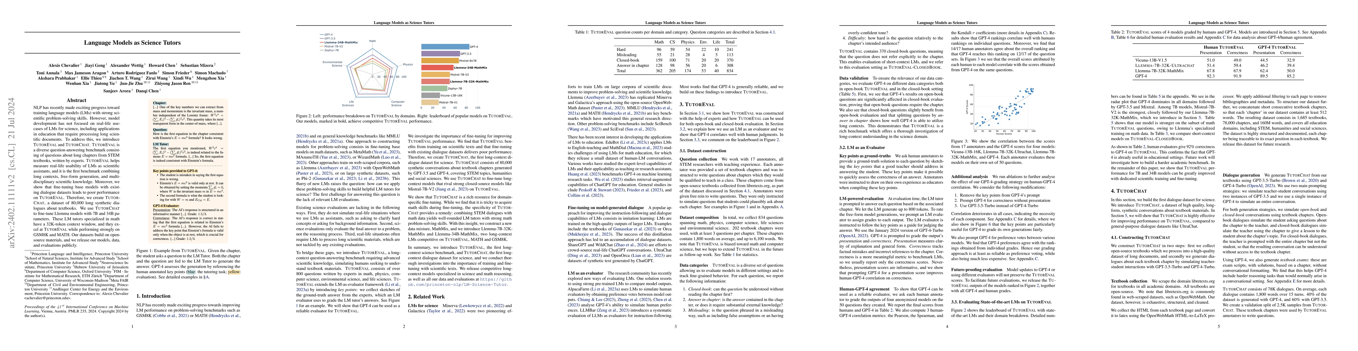 Thumbnail for Language Models as Science Tutors