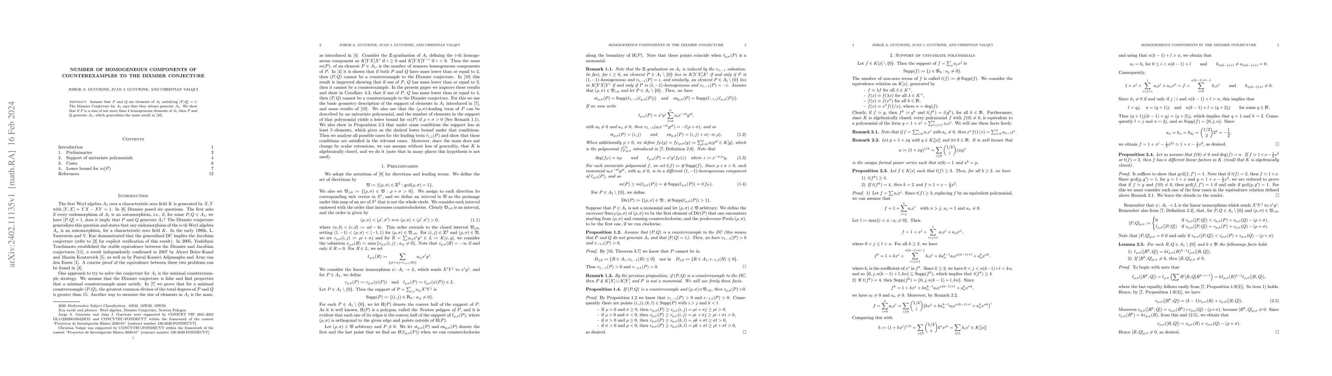Thumbnail for Number of homogeneous components of counterexamples to the Dixmier
  conjecture