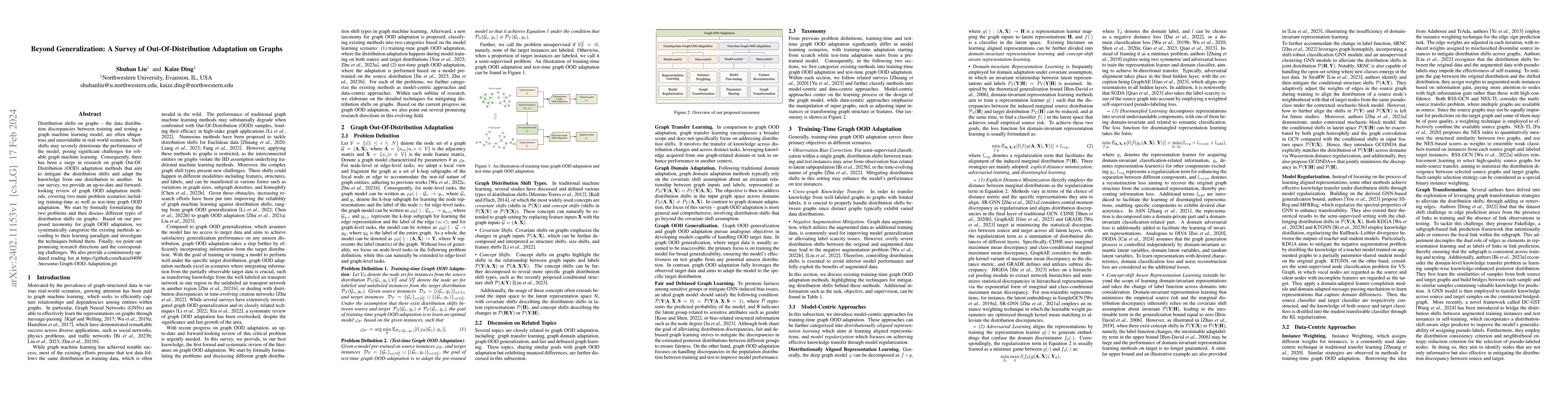 Thumbnail for Beyond Generalization: A Survey of Out-Of-Distribution Adaptation on
  Graphs
