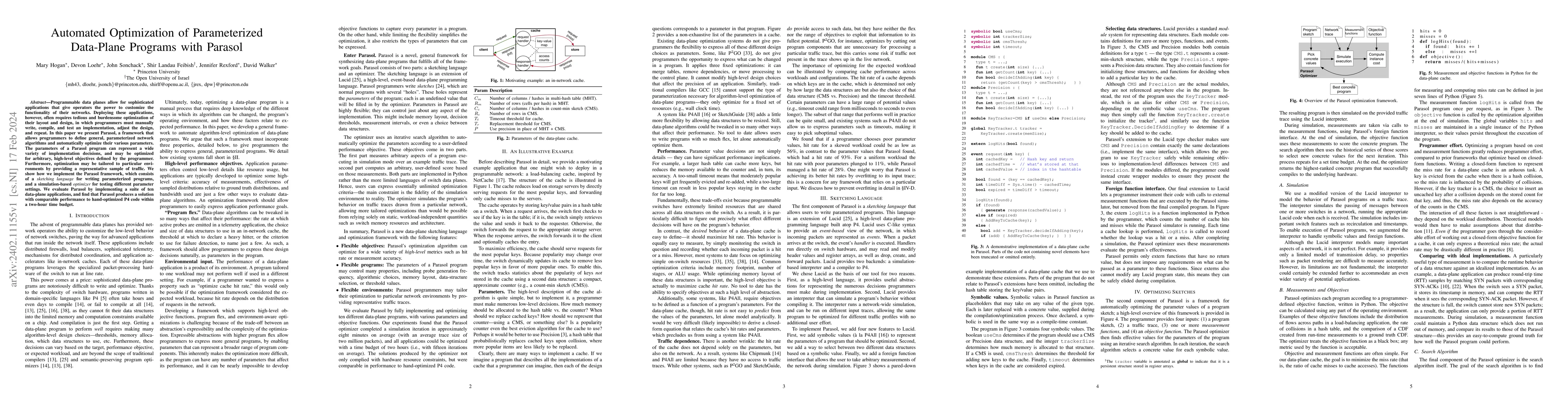 Thumbnail for Automated Optimization of Parameterized Data-Plane Programs with Parasol