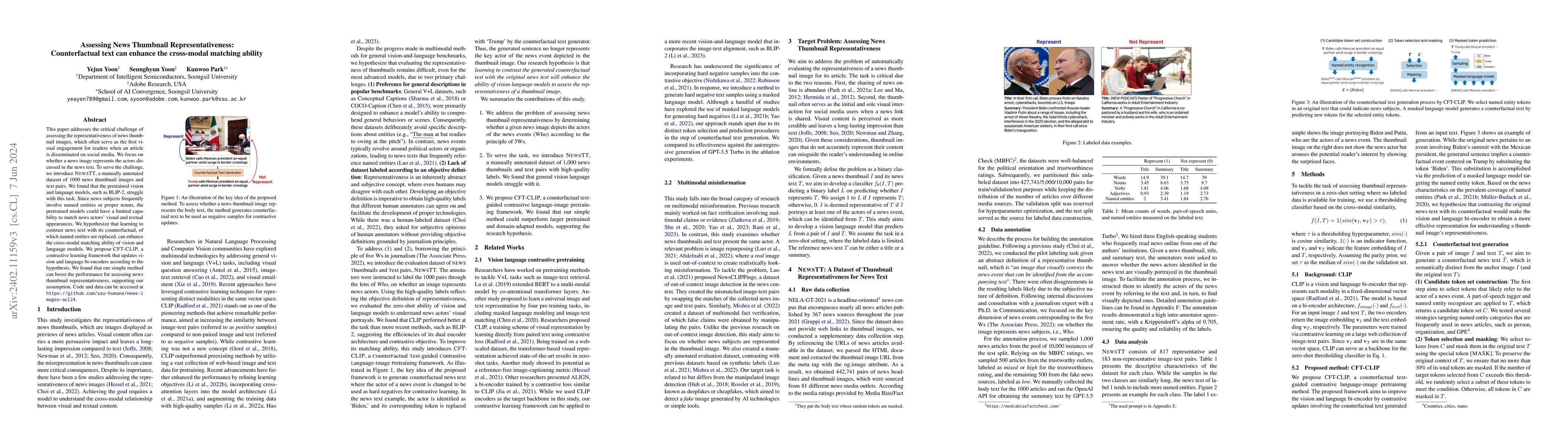 Thumbnail for Assessing News Thumbnail Representativeness: Counterfactual text can
  enhance the cross-modal matching ability