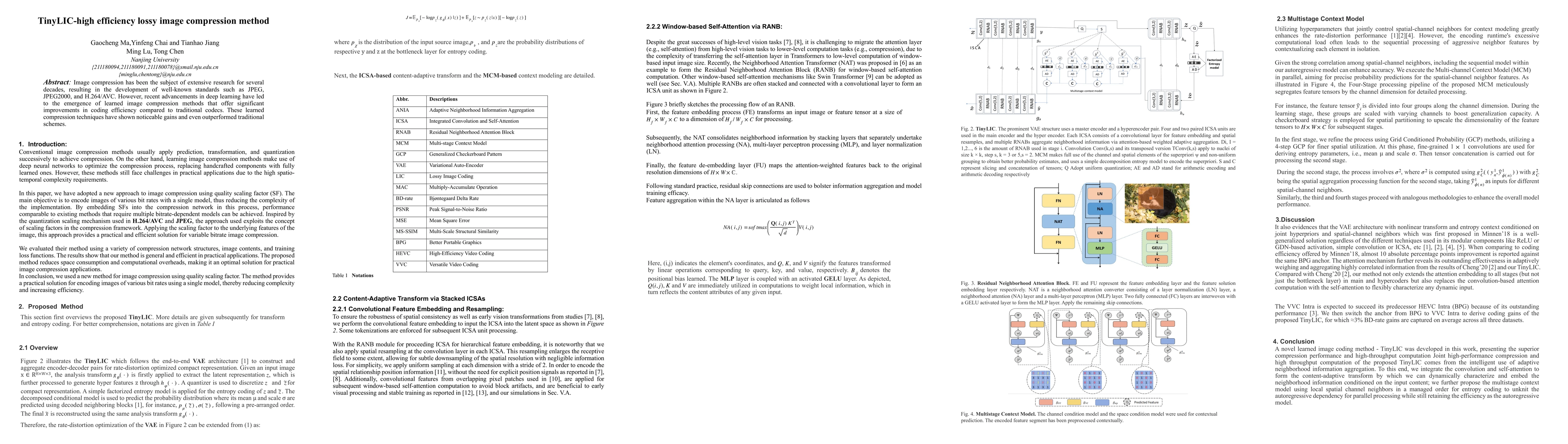 Thumbnail for TinyLIC-High efficiency lossy image compression method