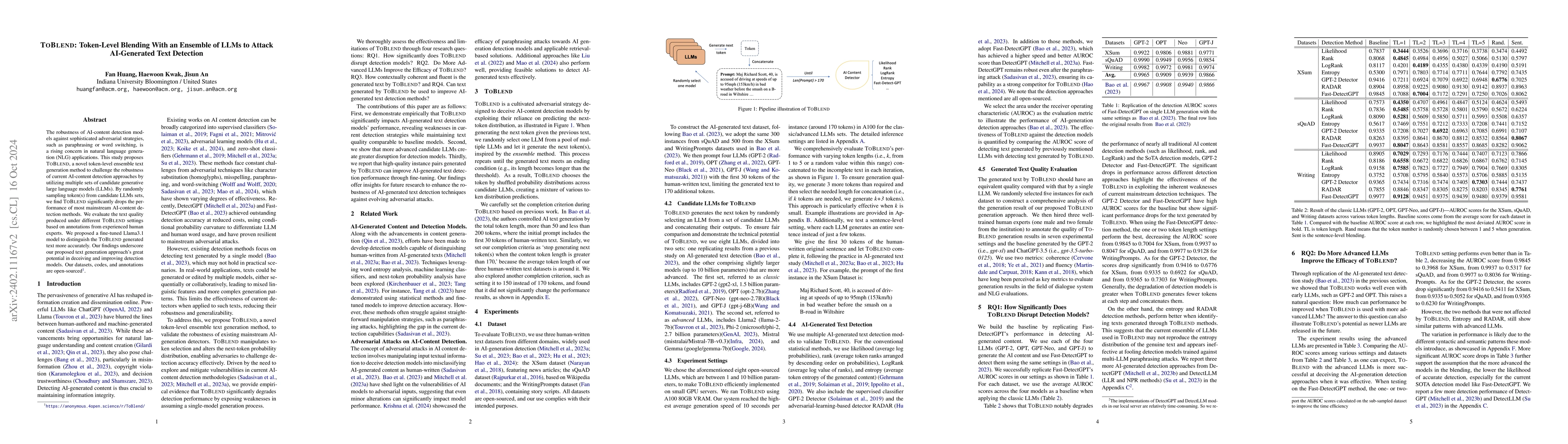 Thumbnail for Token-Ensemble Text Generation: On Attacking the Automatic AI-Generated
  Text Detection