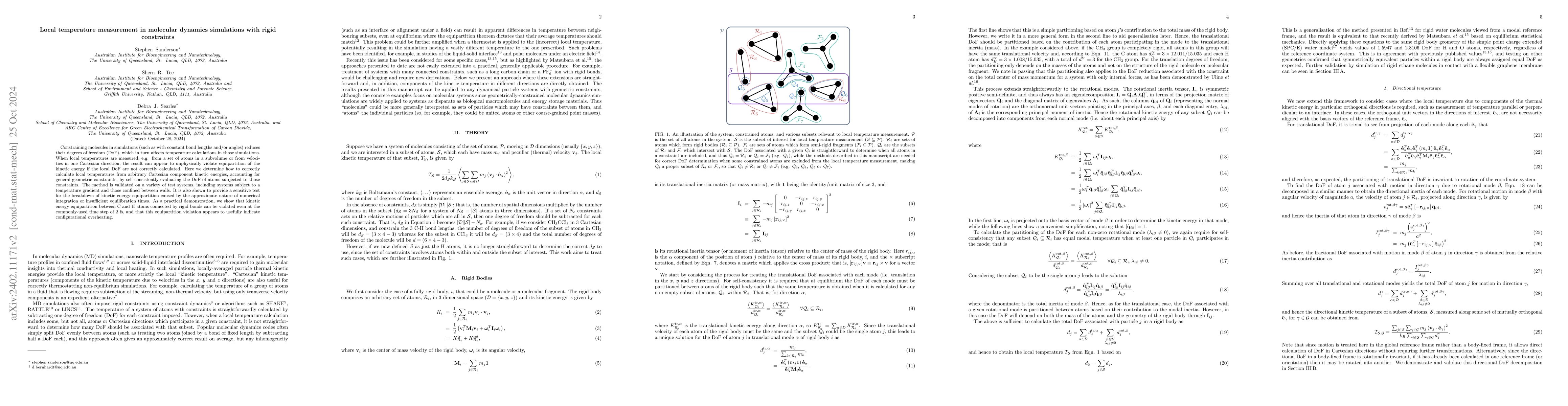 Thumbnail for Local temperature measurement in dynamical systems with rigid
  constraints
