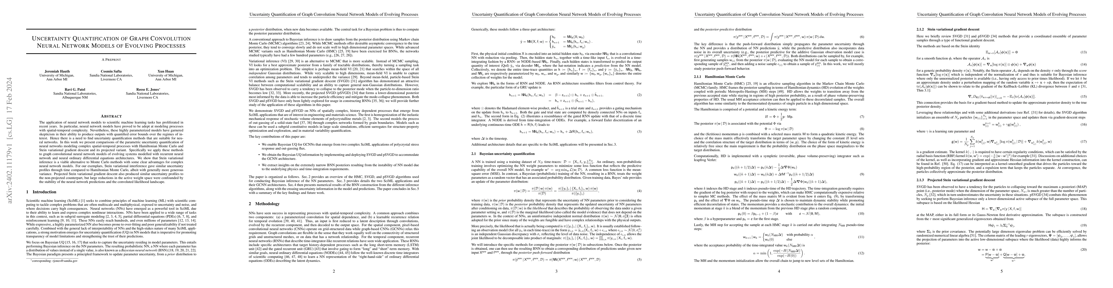 Thumbnail for Uncertainty Quantification of Graph Convolution Neural Network Models of
  Evolving Processes