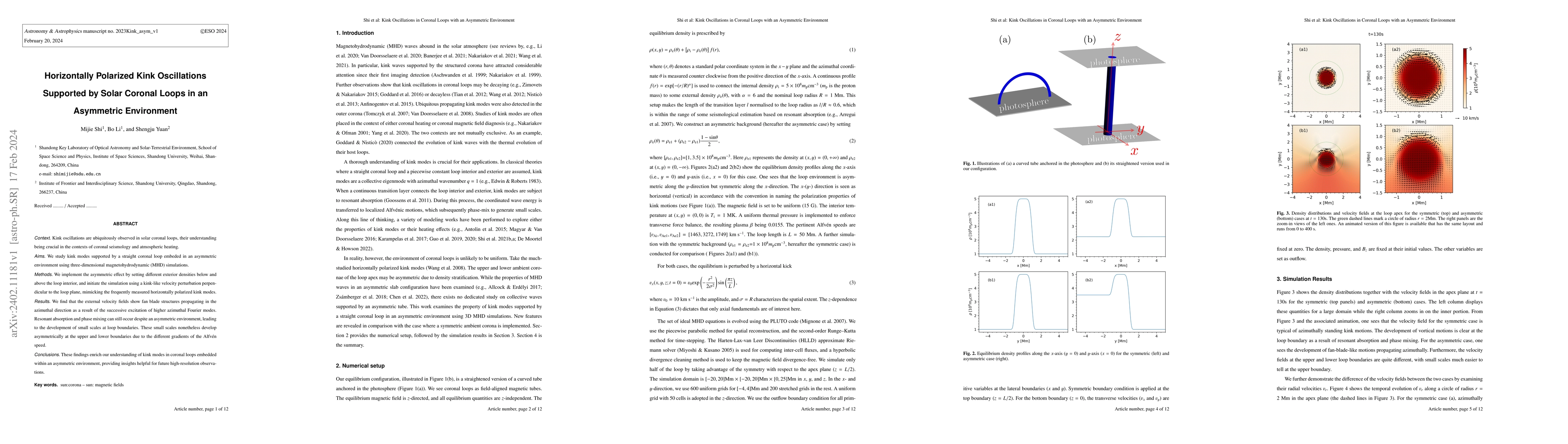 Thumbnail for Horizontally Polarized Kink Oscillations Supported by Solar Coronal
  Loops in an Asymmetric Environment