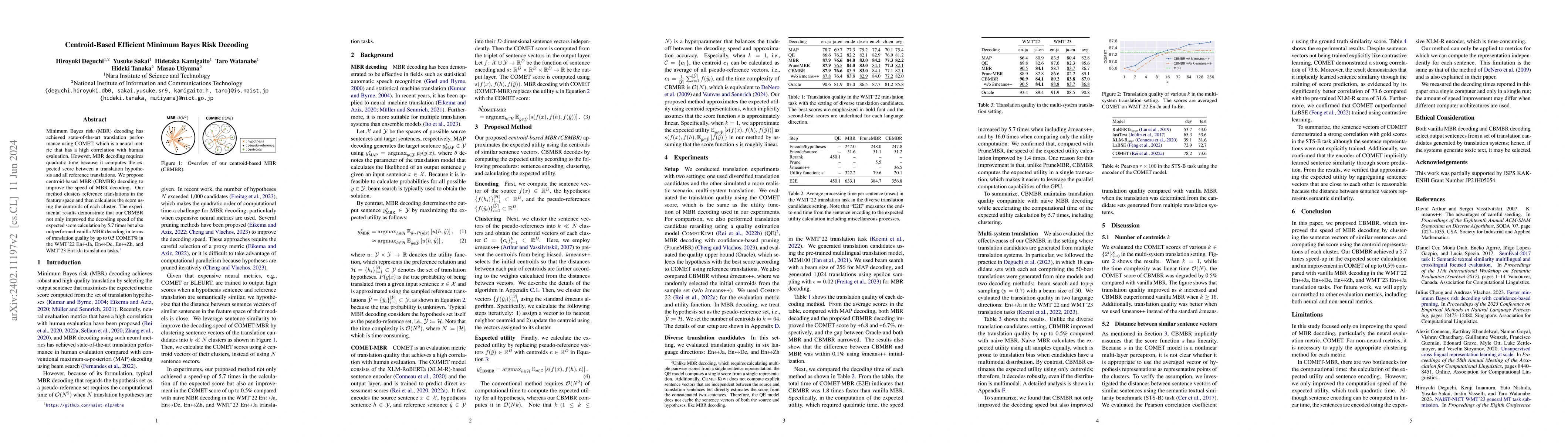 Thumbnail for Centroid-Based Efficient Minimum Bayes Risk Decoding