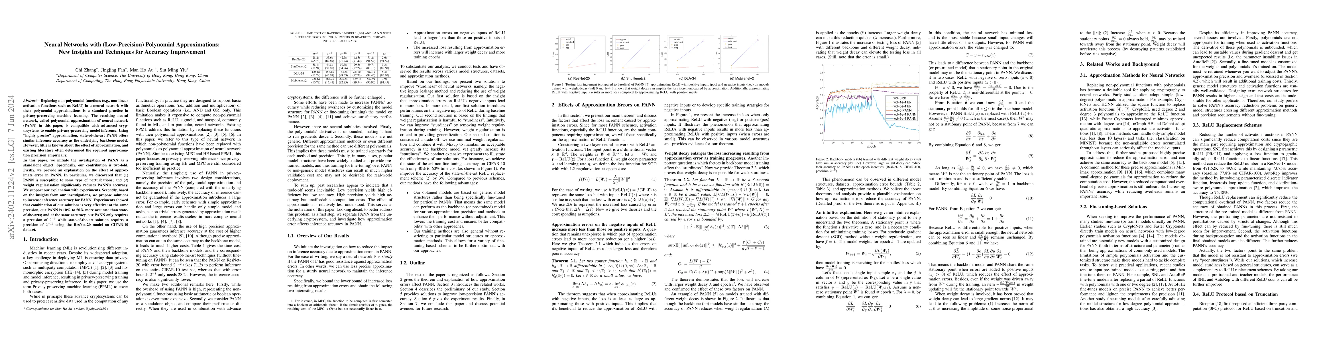 Thumbnail for Neural Networks with (Low-Precision) Polynomial Approximations: New
  Insights and Techniques for Accuracy Improvement