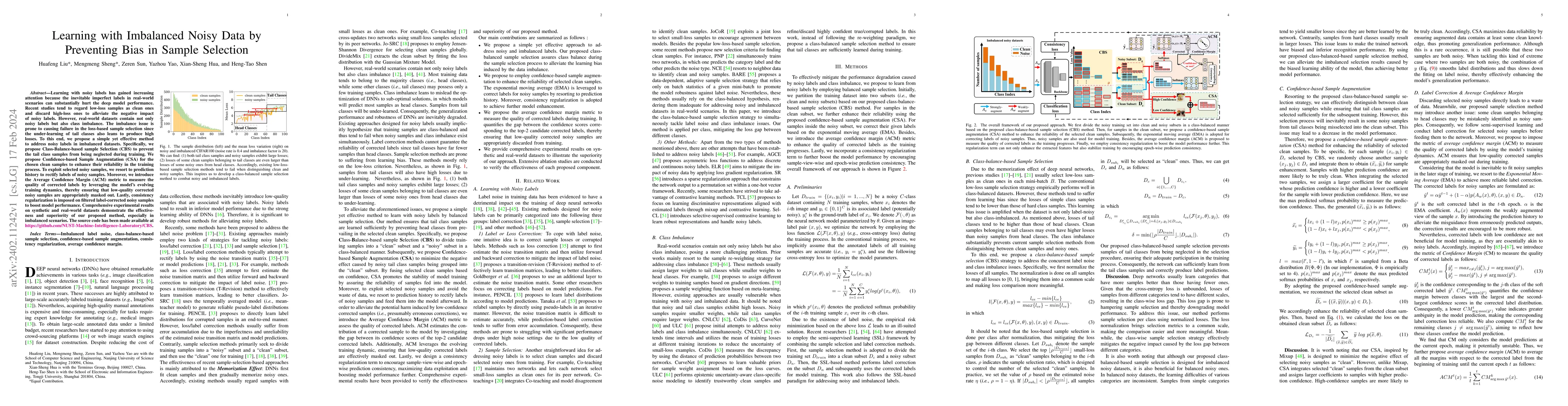 Thumbnail for Learning with Imbalanced Noisy Data by Preventing Bias in Sample
  Selection